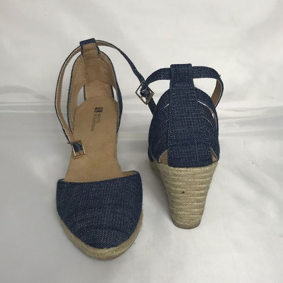 White Mountain Shoes - White Mountain - Denim Blue Wedge Espadrilles